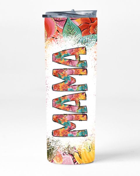 Leaves and Flowers 20oz Insulated Skinny Tumbler Sublimation With Straw 014