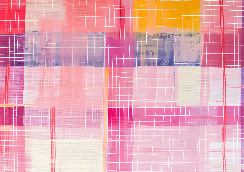 Wall Art Canvas - Abstract Pink And White Lines On Material Horizontal
