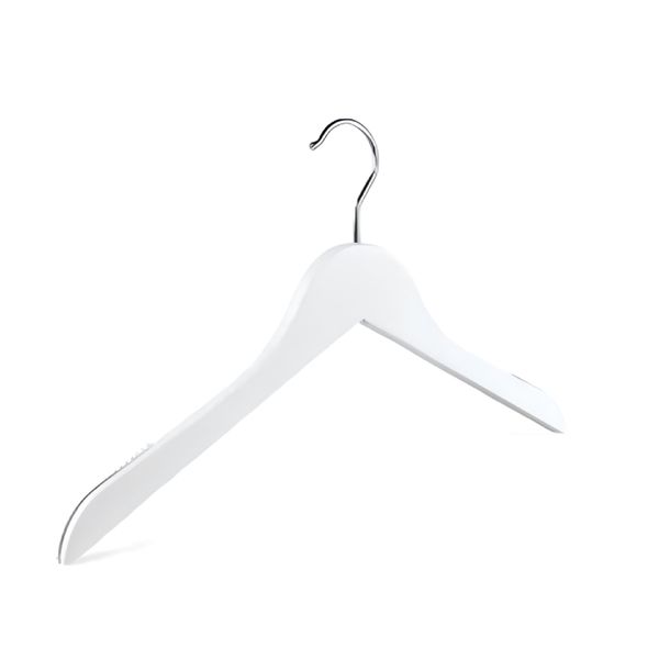 White Plastic Contoured Top/Shirt Hangers - Set Of 10