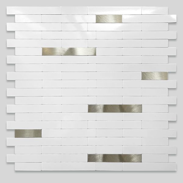 Mosaic Peel and Stick Self-Adhesive Metal Wall Panel 5 Sheets WJX-3117