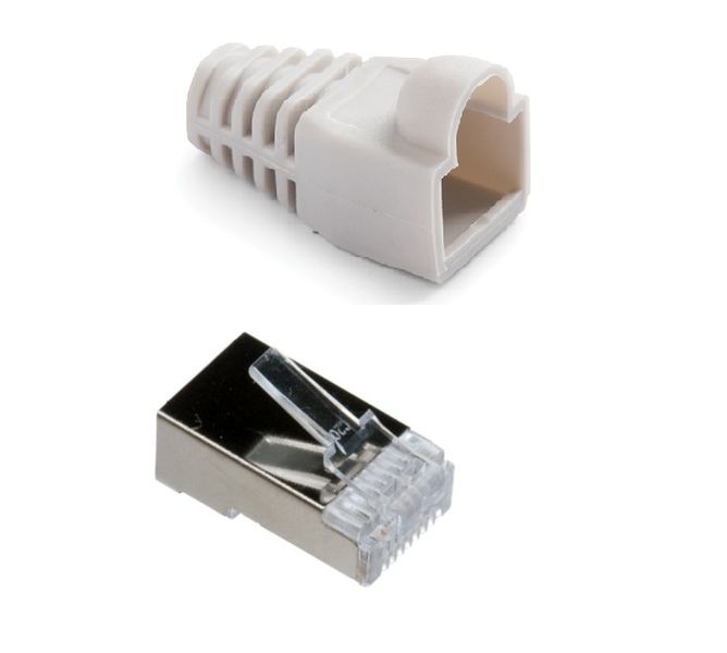 Space TV RJ45 Connectors with Weather Boots - 20 ea pack