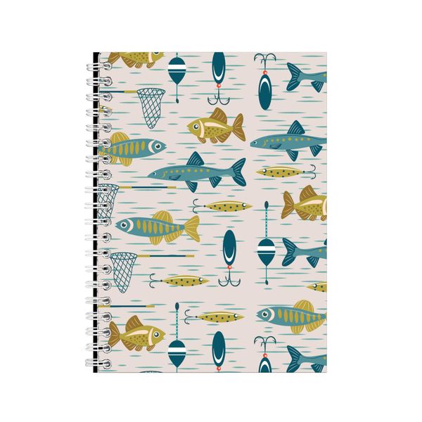 Net A5 Notebook Spiral Lined Trendy Fishing Lovers Graphic Notepad Gift 188