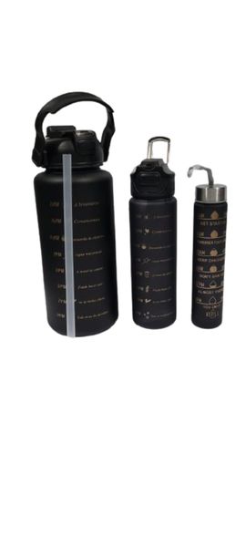3 x water bottles - 2L, 800ML, 500ML