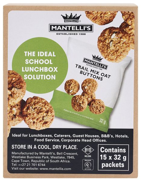 Mantelli's Oat Trail Mix Buttons 15 x 32g packets