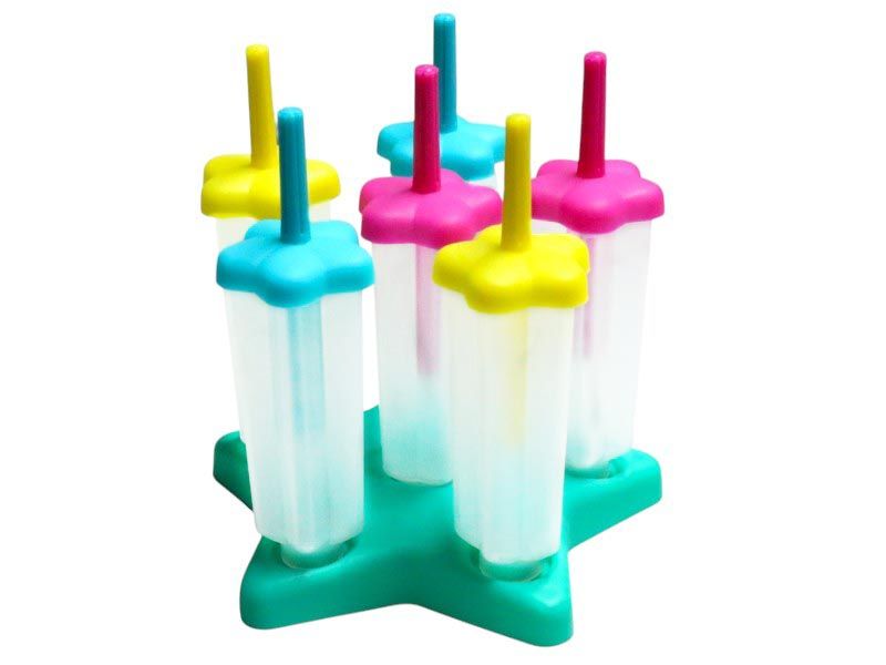 Excellent Houseware Fun Star-Base Ice Lolly Maker with Bright Colors for Creative Frozen Treats