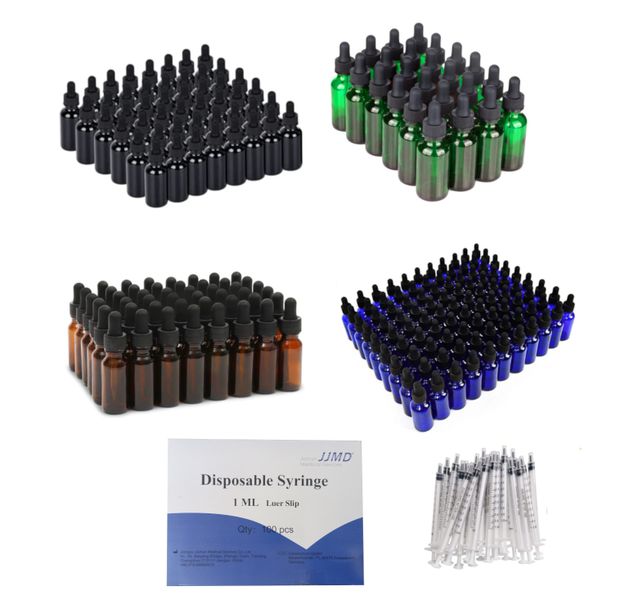 400x 10ml Medicine Bottles &amp; 100x 1ml Syringe for Homeopathy Aromatherapy
