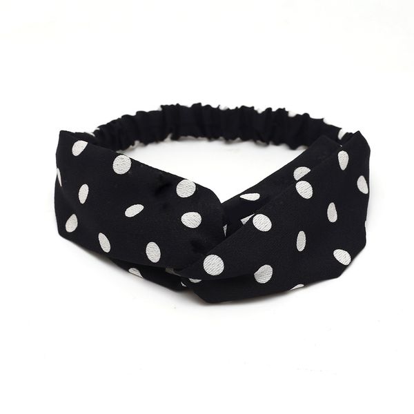 Black Polka Dot Women's Headband