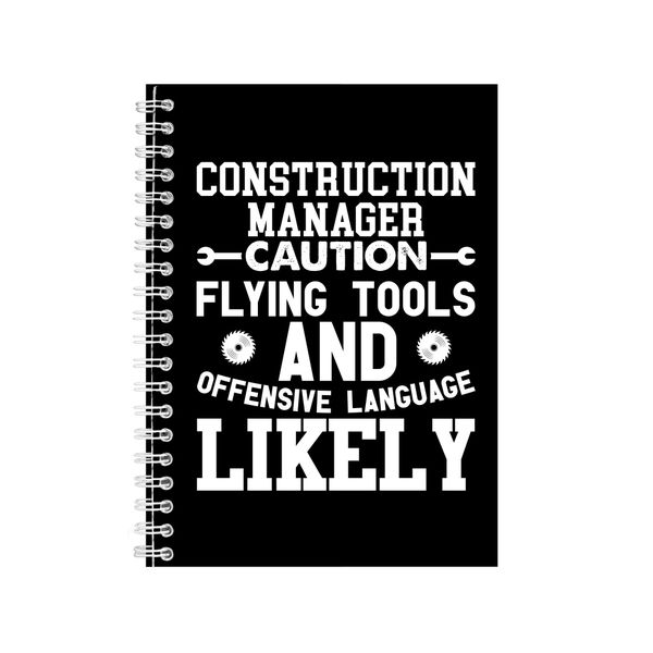 Construction Manager Wire Bound Notebooks Gift Idea Writing Books Notepad