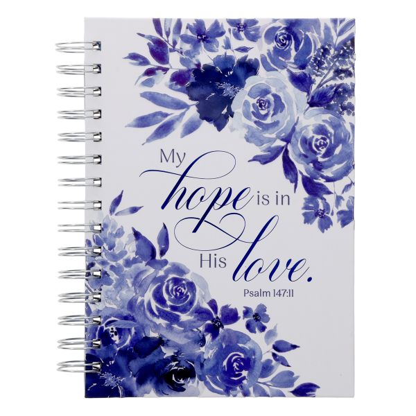 Wirebound Journal - My Hope Is in His Love Hardcover, Blue