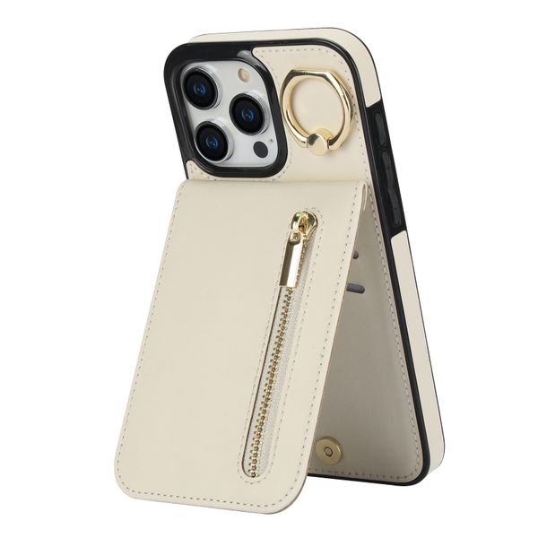 Compatible with iPhone 16 Pro Case, Zipper Card Holder Crossbody Phone Case