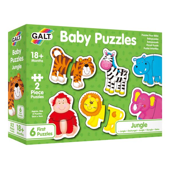 GALT - Baby Puzzles- Jungle - 6 x 2 piece sets