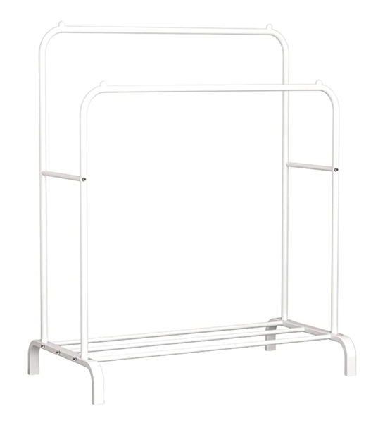 Double Rail Clothing Rack- White