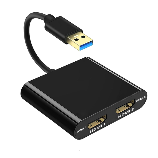 USB 3.0 to Dual HDMI Adapter, WIndows PC &amp; Mac OS Compatible FullHD @ 60hz