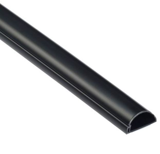 D-Line: Half Round White Cable Management Trunking - 30mm x 15mm x 2m