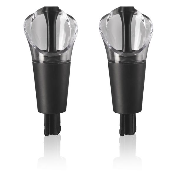Vacu Vin Wine Server &amp; Stopper Black, 2Pcs