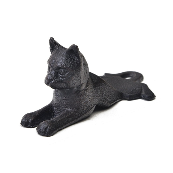 Cast Iron Cat Door Stop Vintage Decor Design Stooper