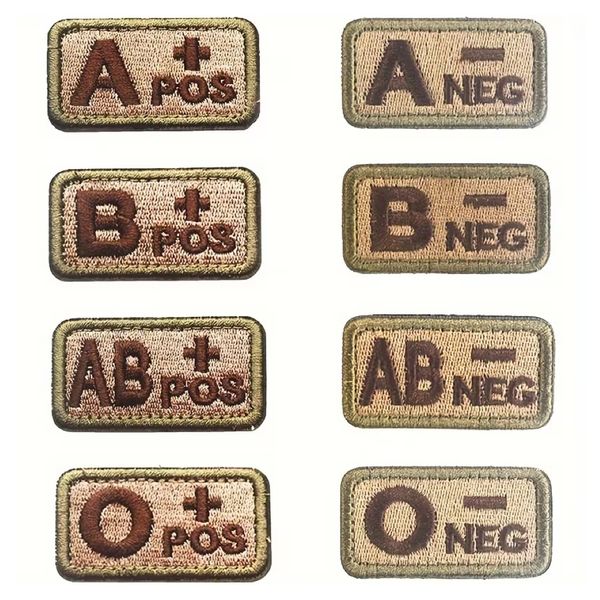 Craft Military Blood Type Patches Embroidered Valcro Badge (5cm) 8pc