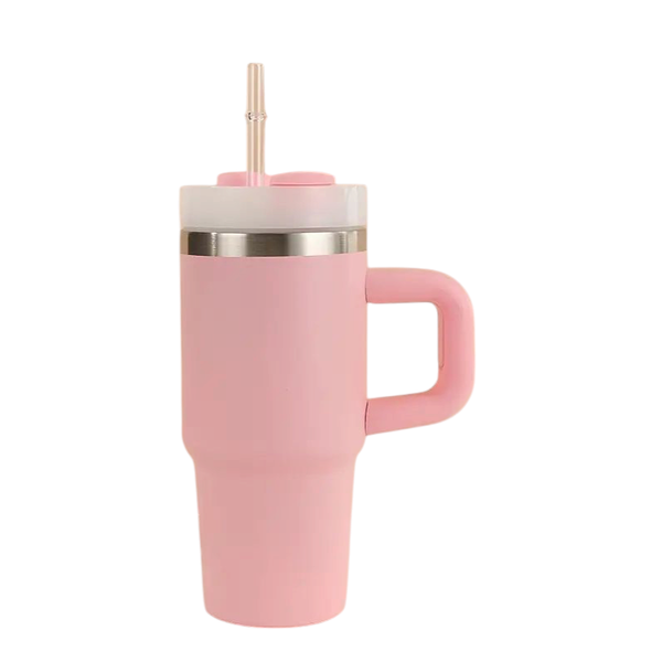 Kid's 400ml Insulated Water Bottle with Handle and Straw