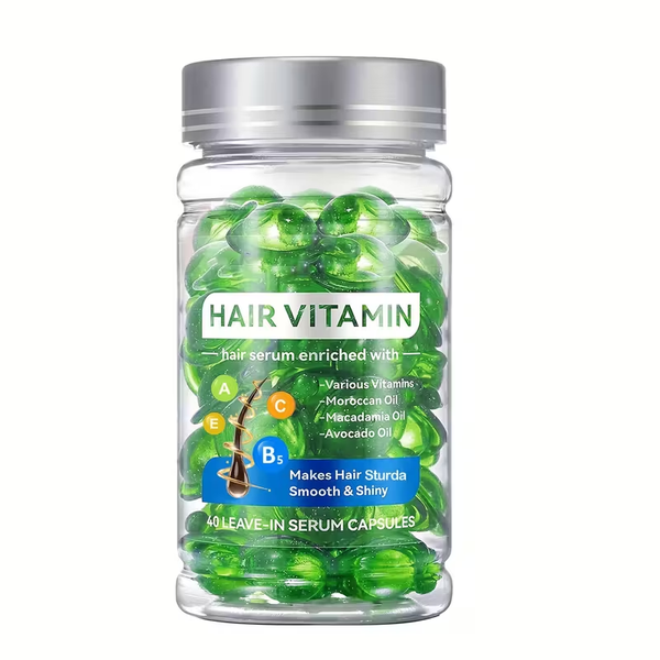 Vitamin Hair Serum Capsules - Anti-Frizz &amp; Shine Boost (40 Pack)