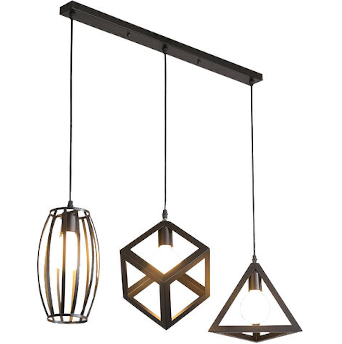1 x Modern Metal Pendant Lamps - 3 Different Design In A Row