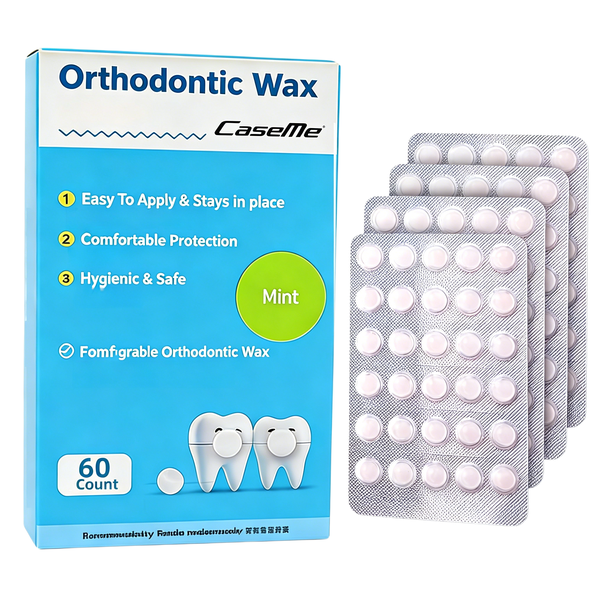 Caseme Orthodontic Wax Dots for Braces Mint 120Count Dental Wax for Comfort