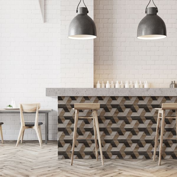 Robin Sprong Premium Quality Peel&amp;Stick Satchmo Hexagon Floor Tile Stickers