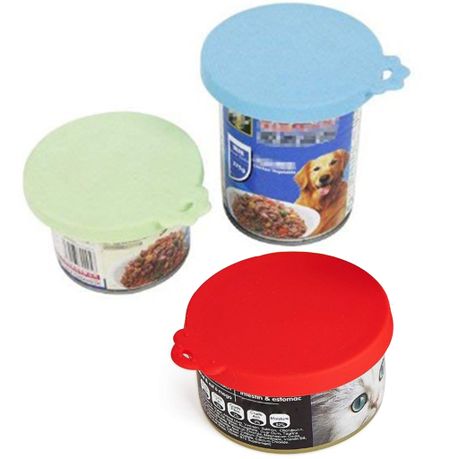 CAN COVERS FOR CANS FITS STANDARD 7.5CM & LARGE 10CM TIN PLASTIC LID CAT DOG PET 