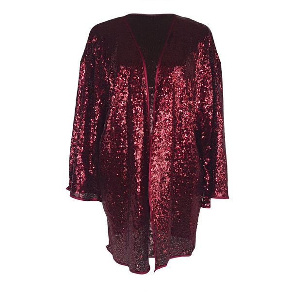 Burgundy Sequin Kimono