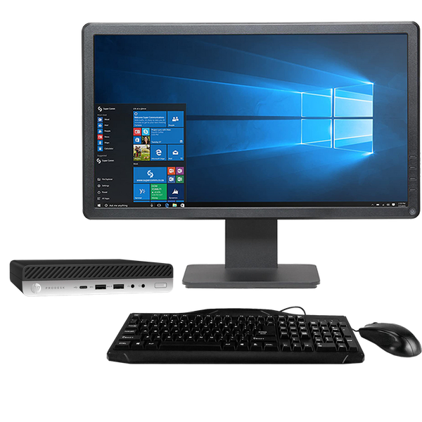 HP ProDesk 600 G3 Intel i3 USFF PC with 8GB Ram + 20" Monitor (Refurb)