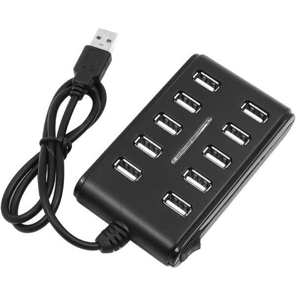 High Speed USB 2.0 Hub 10 Ports Multi Personal Computer USB Splitter