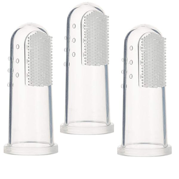 UrbanPets - Pet Finger Toothbrush for Dogs and Cats Soft Silicone Pack of 3