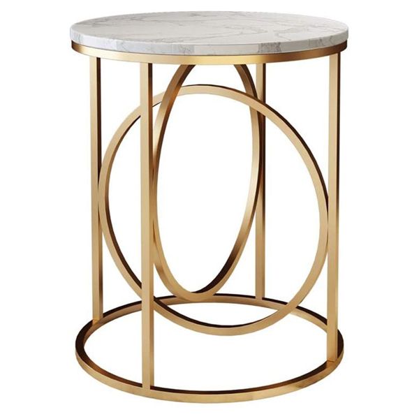 Abstract Circle Side Table Gold Frame White Marble Top Buy Online in South Africa