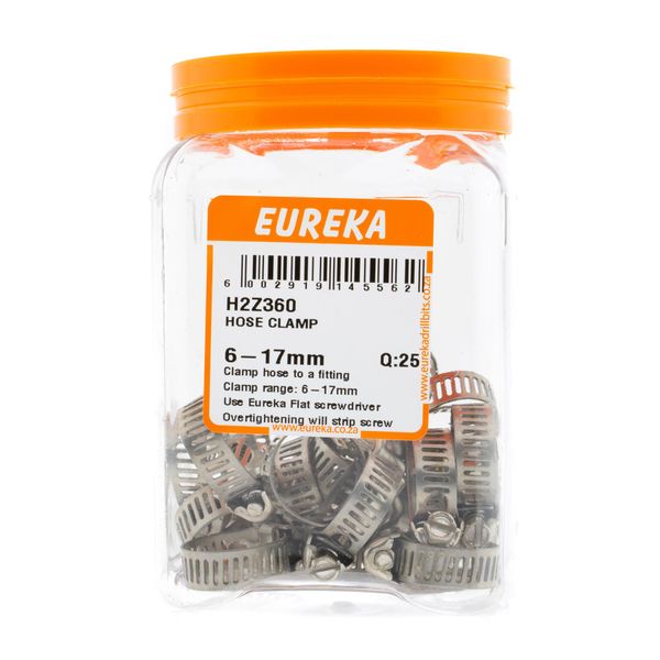 EUREKA Hose Clamps 6-17mm Q:25 H2Z360