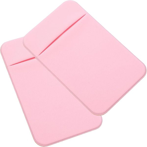 2pcs Adhesive Phone Back Card Holder Stickers, Elastic Stretch Fabric