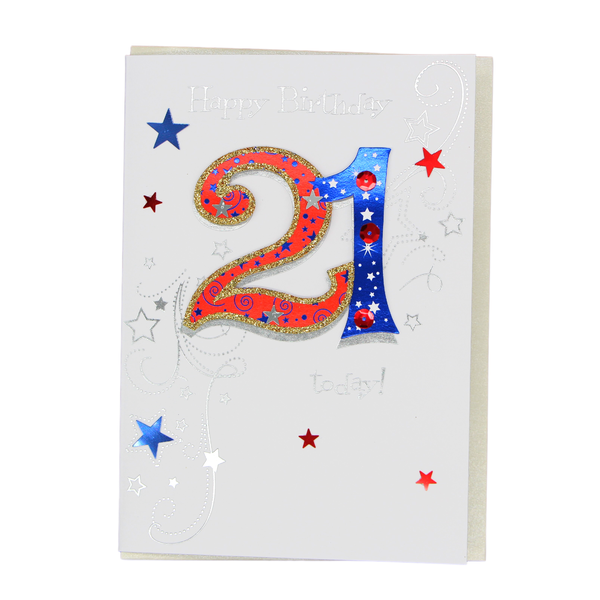 Happy 21st Birthday card - Male