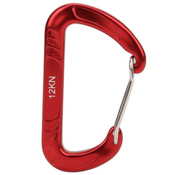 12KN Red D-Shape Spring-Loaded Climbing Carabiner