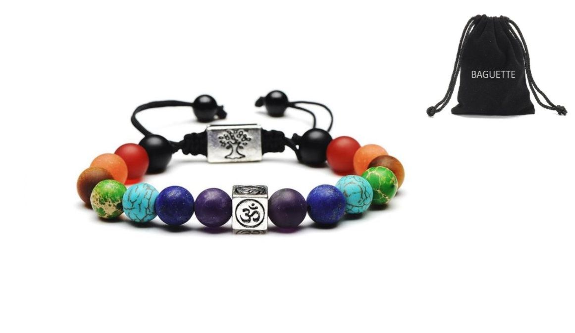7 Chakra Healing Reiki Aum Bracelet - By My Baguette - Unisex & Adjustable | Shop Today. Get it ...