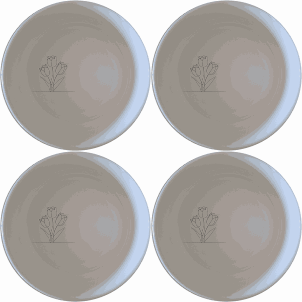 Tulips Panda Flat Bowl Set of 4 - Range 2