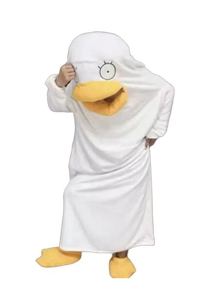 Duck Themed Full-Body Hooded Onesie Funny Pajamas with Duck Feet Slippers