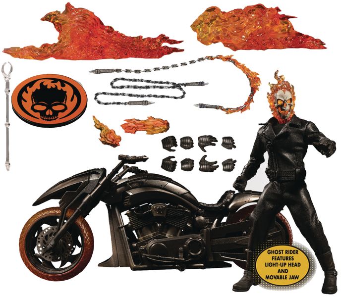 One-12 Collective Marvel Ghost Rider &amp; Hell Cycle Figure Set