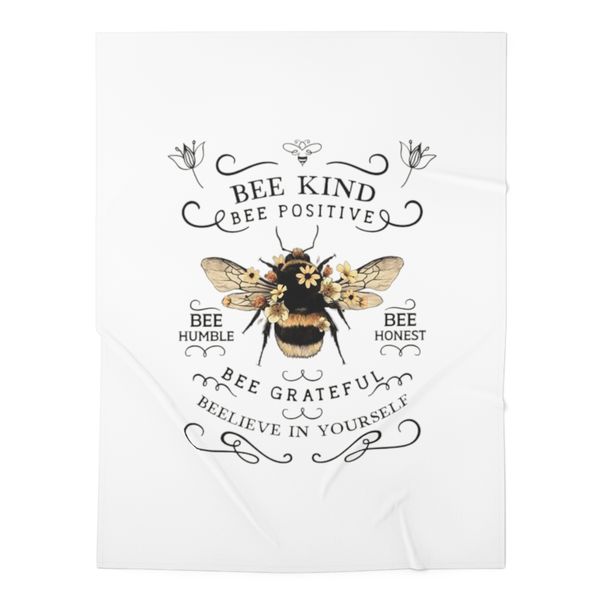 Bee Positive Fleece Blanket 70x100cm