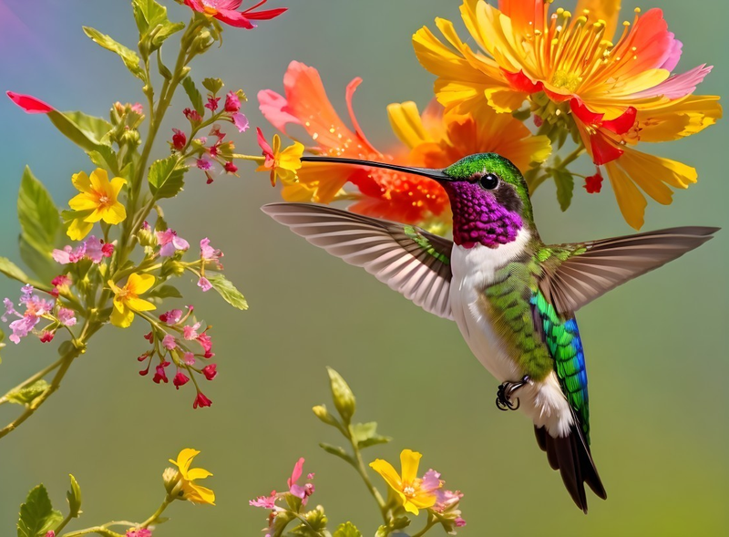 Canvas Wall Art Home Decor - Humminbird In Colour