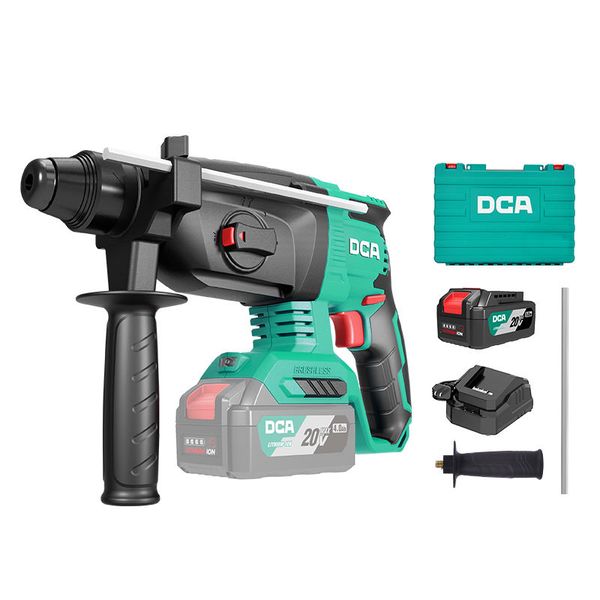 DCA 20V Industrial Brushless Rotary Hammer Kit With 4.0Ahx1 &amp; Charger