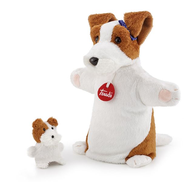 Trudi Puppet Mama and Baby Dog - 27cm