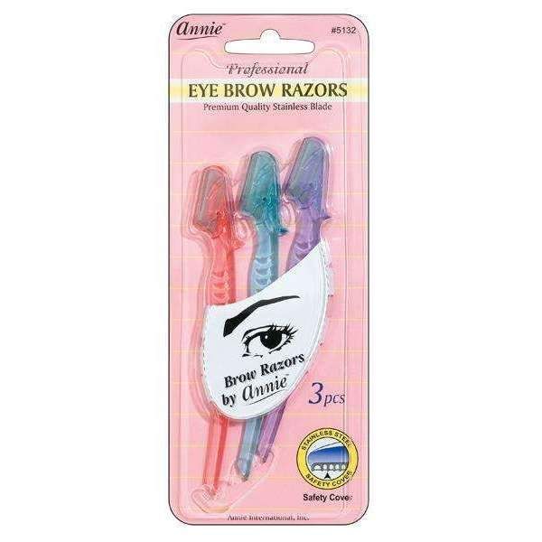 Ann05132 - Annie - Eyebrow Razor Set 3ct Asst Color - 4 Pack