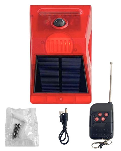 3.7V Solar Motion Sensor Alarm with Siren and Remote