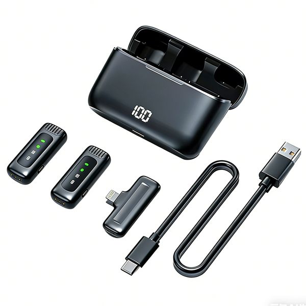 Wireless lavalier microphone,Mini Mic for Type-C Android Phone/Tablet/PC