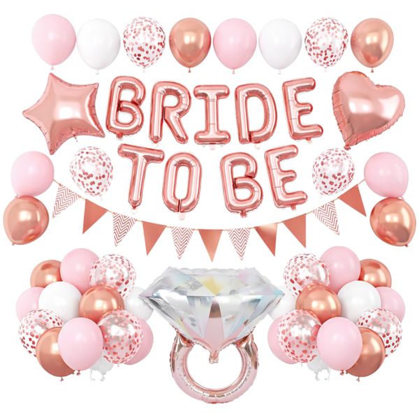 30 Piece - Bridal Shower Party Kit - Rose Gold