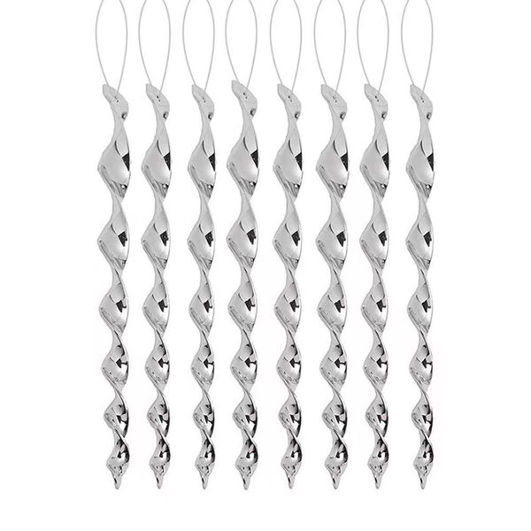 8Pcs Reflective Bird Repellers 30cm Silver Spiral Bird Deterrent for Garden