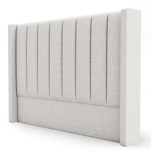Scarlet Winged Minimalist Linen Headboard, Linen - Grey (Queen)